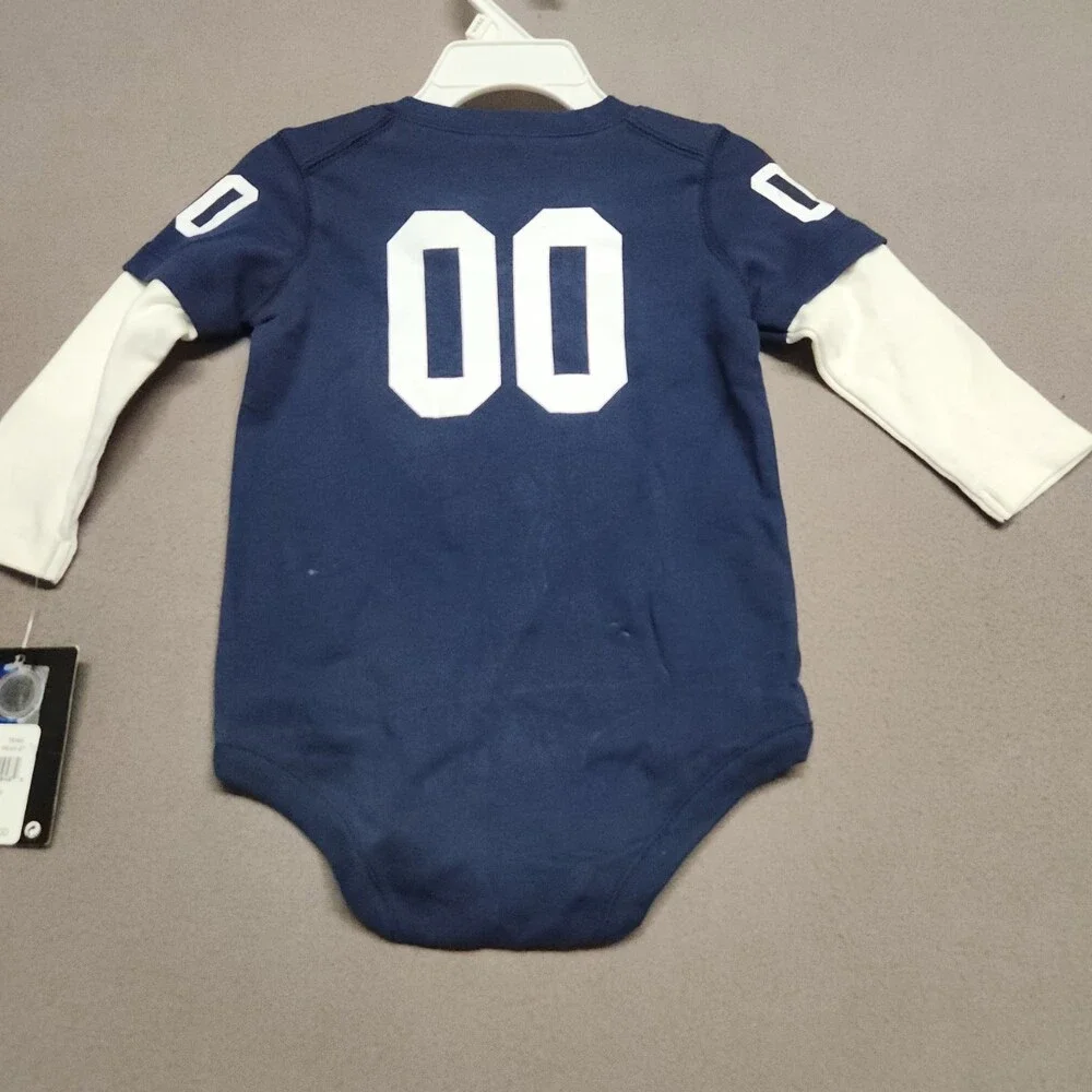 Nike Penn State Baby Bodysuit 12M Navy Blue Long Sleeve 100% Cotton Infant New